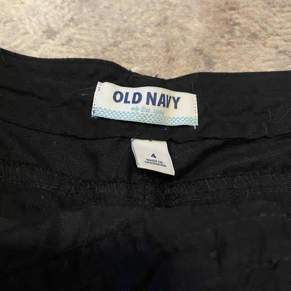Black Mid-rise Linen-Blend Shorts Old Navy - Picture 5 of 10